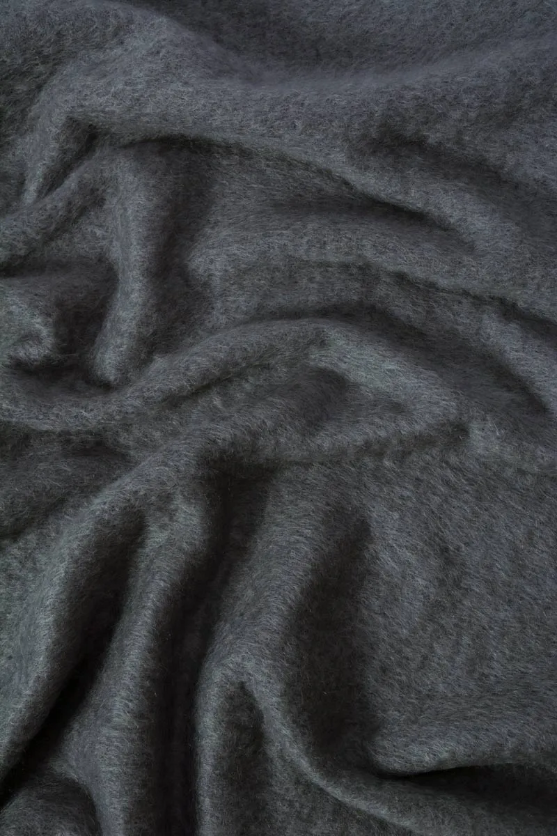 Charcoal Grey Mohair Chair Throw