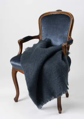 Charcoal Grey Mohair Chair Throw