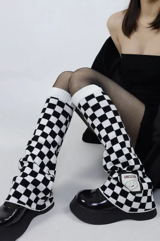 Chill y2k chessboard leg warmers