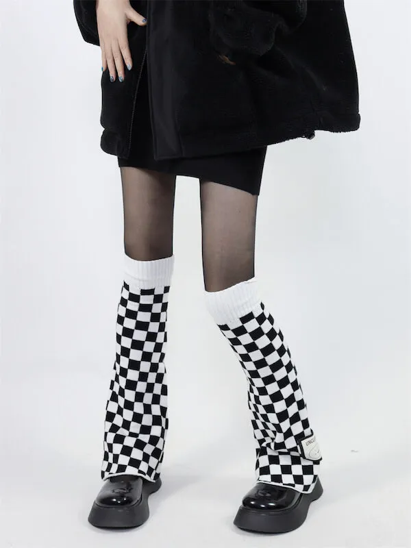 Chill y2k chessboard leg warmers