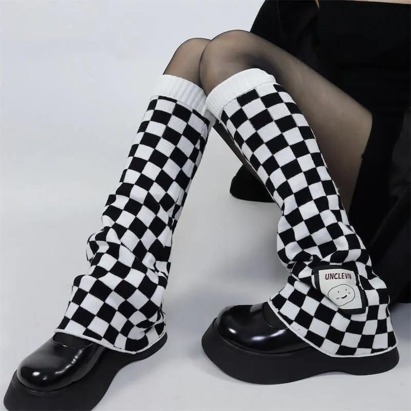 Chill y2k chessboard leg warmers