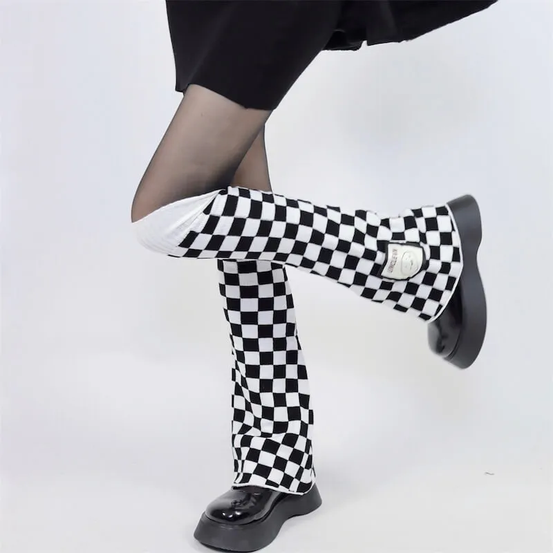 Chill y2k chessboard leg warmers