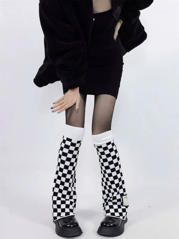 Chill y2k chessboard leg warmers