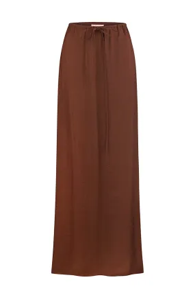 CHOCOLATE CUT-OUT MAXI SKIRT