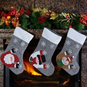 Christmas Stockings with LED Lights-  Snowman, Santa, Elk, and Bear Designs Perfect for Adding Festive Cheer to Your Fireplace or Christmas Tree!