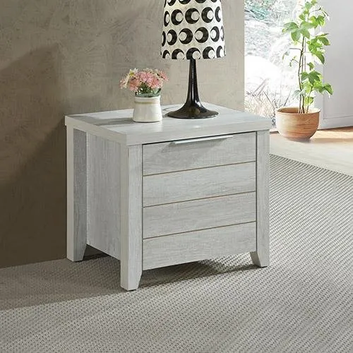 Cielo Bedside Table With Drawer White Ash