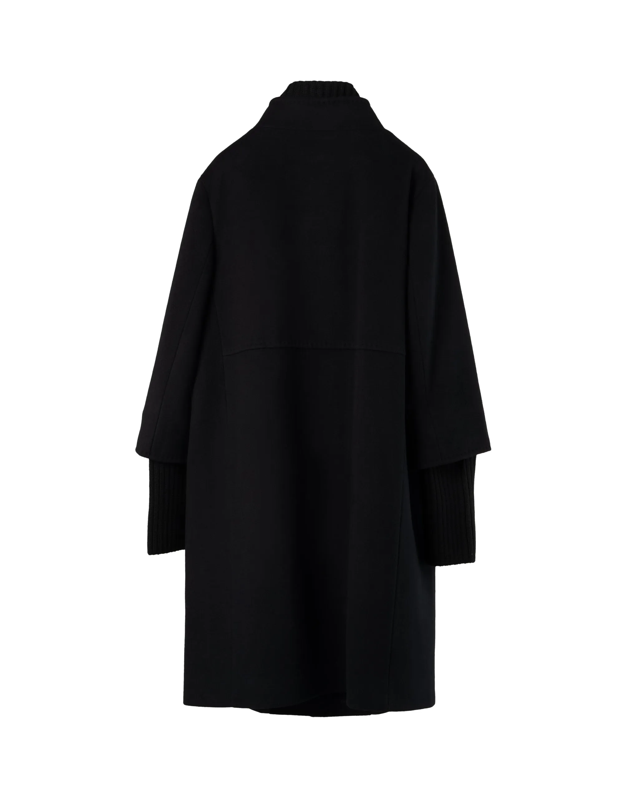 CINZIA ROCCA | 95CM KNITTED TRIM BIELLA-WOOL COAT