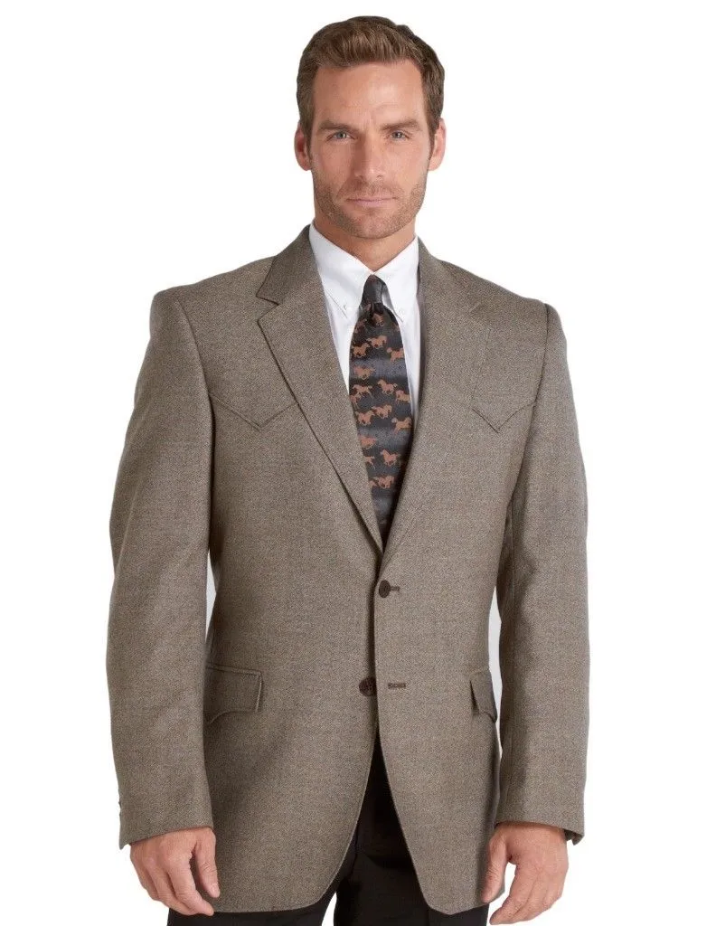 Circle S Jacket Mens Plano Sportcoat Style CC1032-58 Donigle Brown