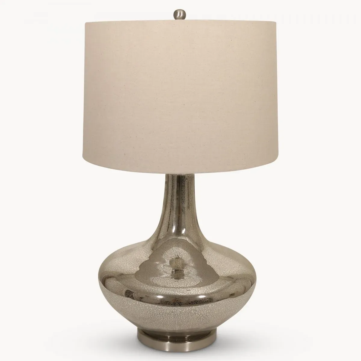 Clifton Glass Table Lamp in Brushed Nickel With Shade