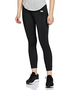 Clovia Women's Slim Fit Nylon Gym/Sports Activewear Tights (AB0043P13_Black_S)