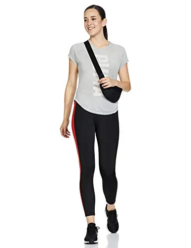 Clovia Women's Slim Fit Nylon Gym/Sports Activewear Tights (AB0043P13_Black_S)