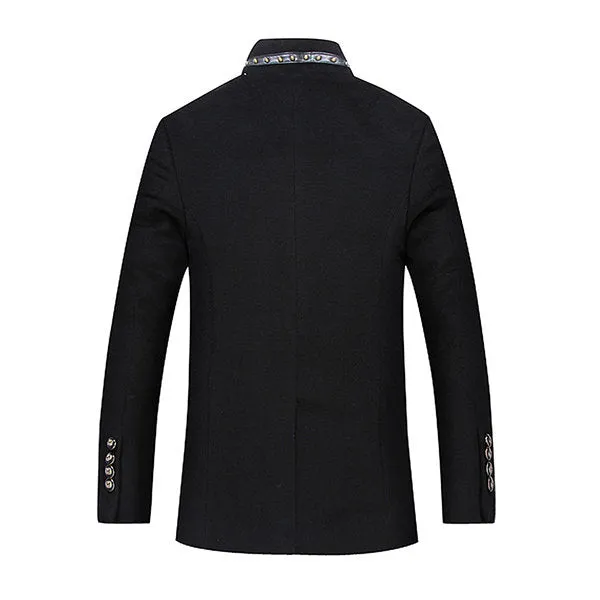 Coats Blazers for Men Black Classical Stylish Woolen Slim