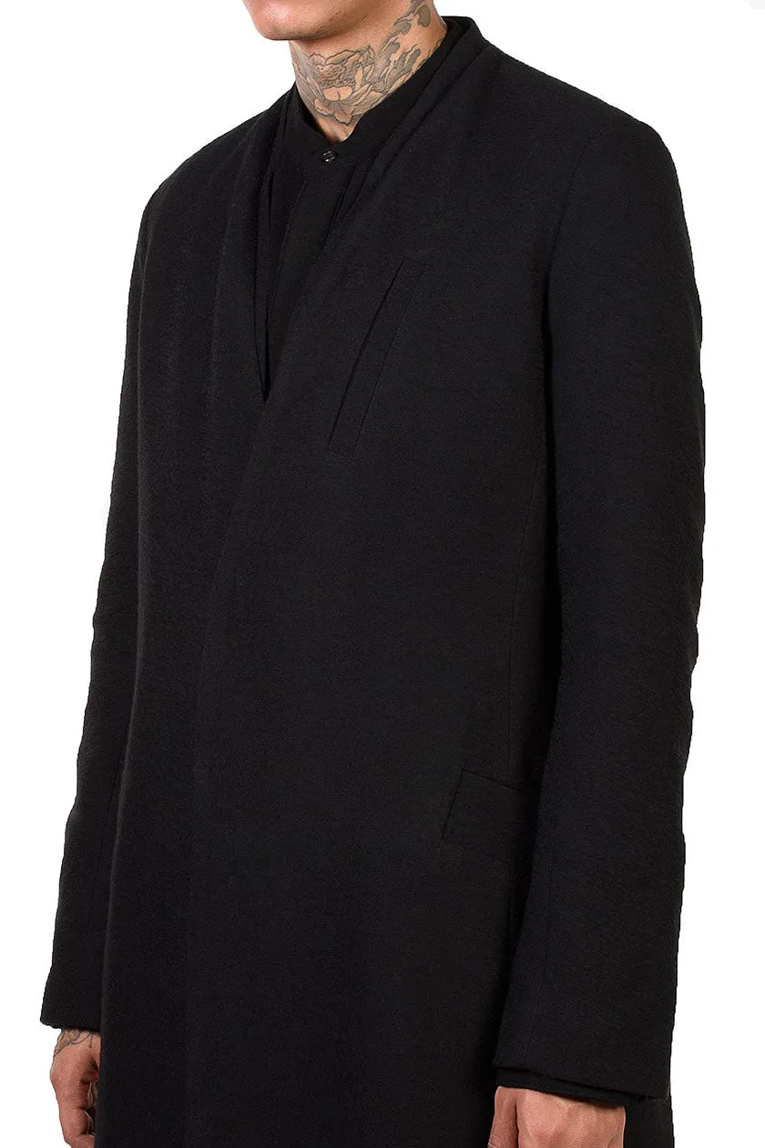 Collarless Long Coat