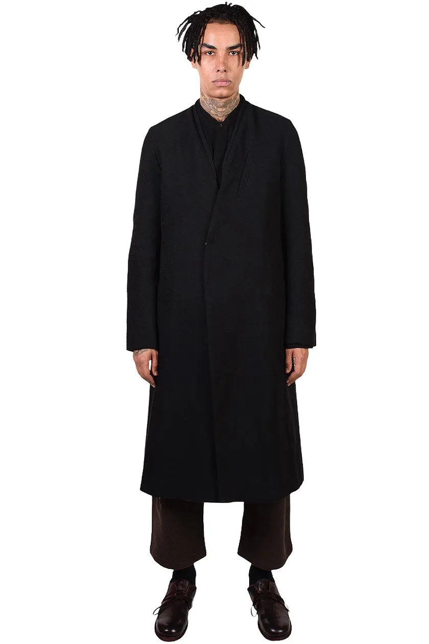 Collarless Long Coat