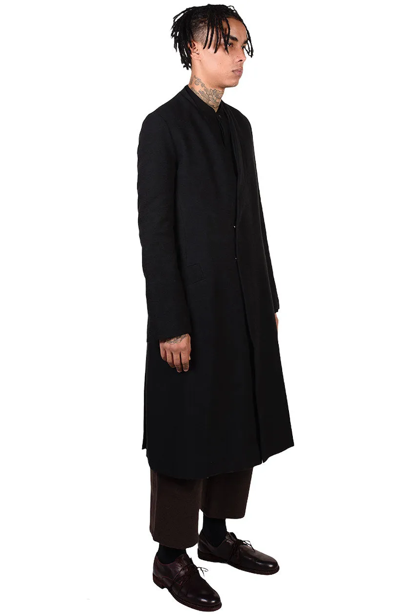 Collarless Long Coat