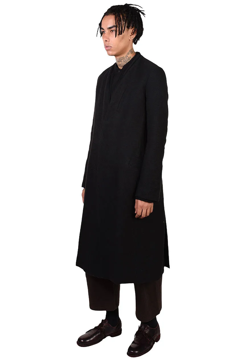 Collarless Long Coat