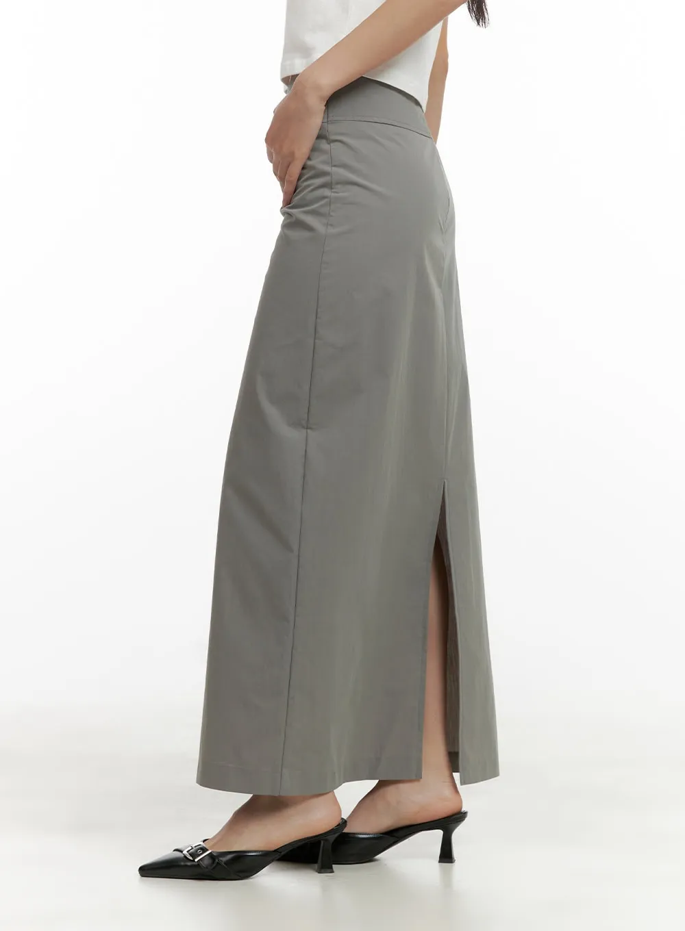 Cotton Slit Maxi Skirt CU405