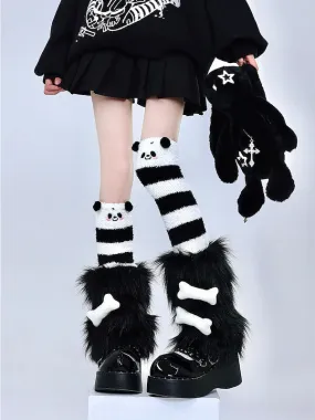 Cute y2k panda stockings leg warmers