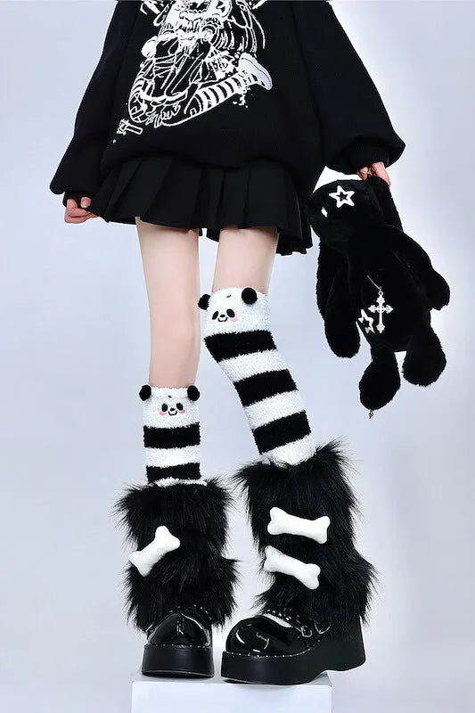 Cute y2k panda stockings leg warmers