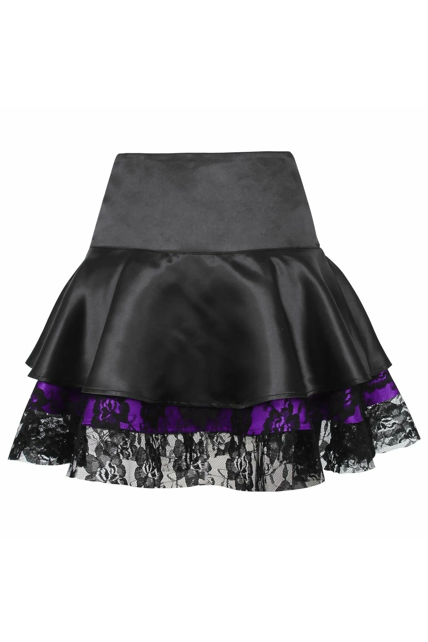 Daisy Corsets Purple w/Black Lace Gothic Skirt