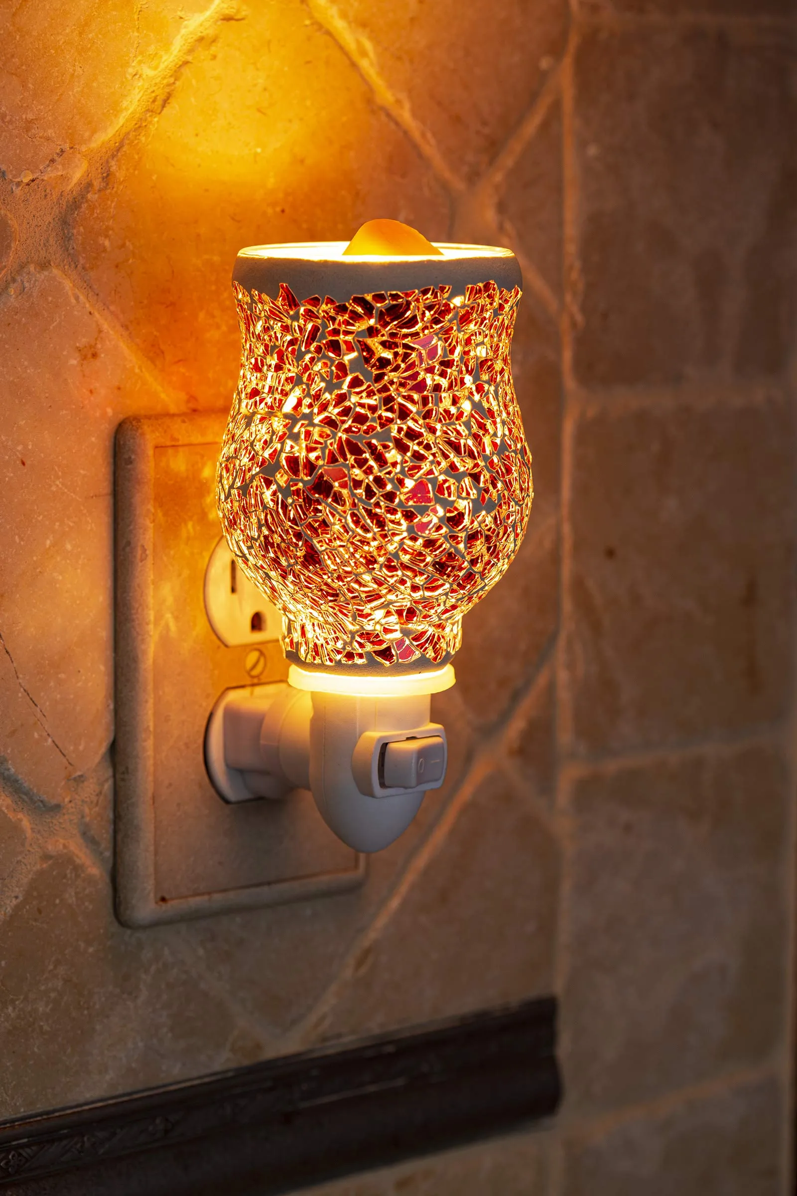 Dawhud Direct Wall Plug in Wax Warmer Mosaic Glass Radiant Sienna Electric