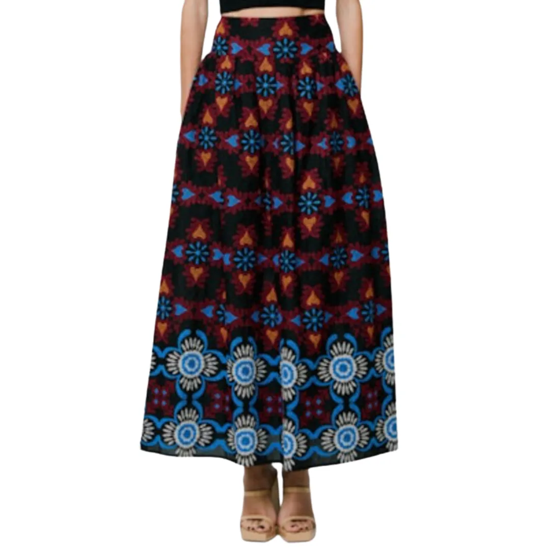 Deana Embroidered Maxi Skirt