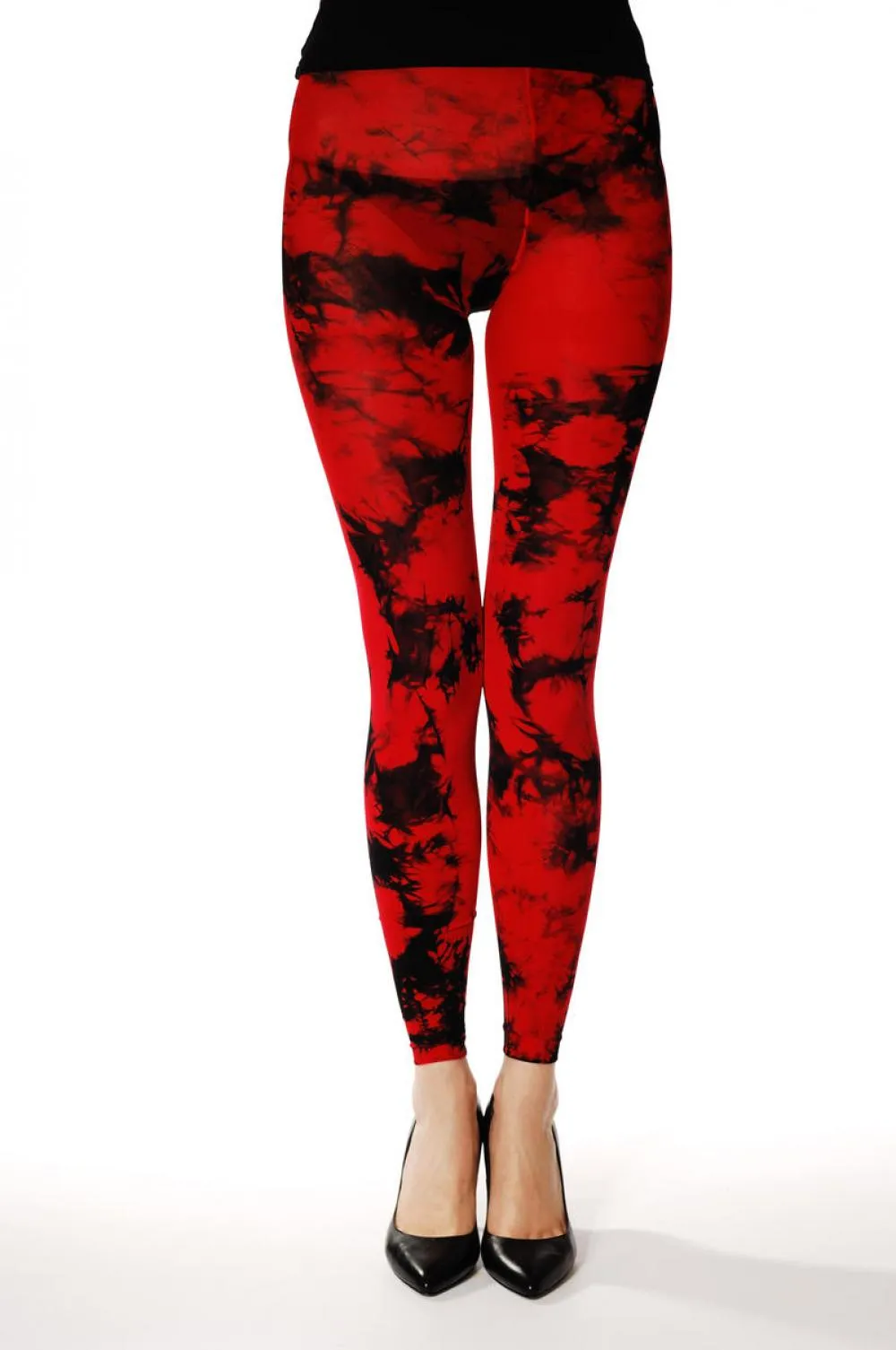 Deep Red Colour Splash (Tie Dye) Footless