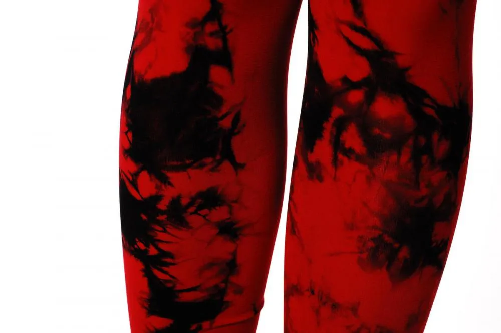 Deep Red Colour Splash (Tie Dye) Footless