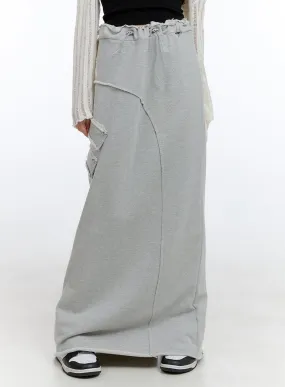 Distressed Sweat Maxi Skirt CG413