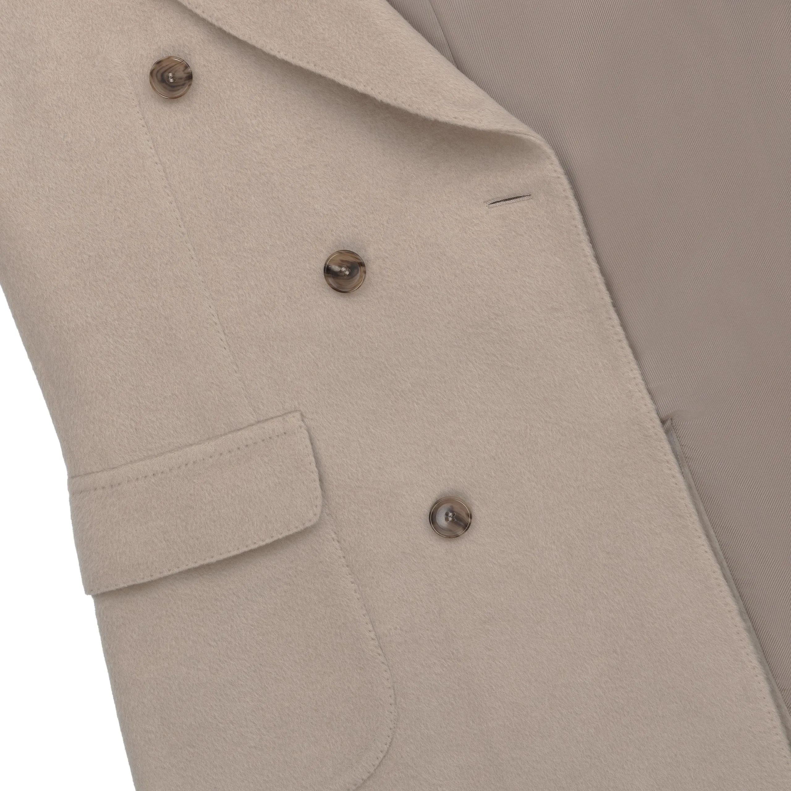 Double-Breasted Wool Coat in Beige. Exclusively Made for Sartale