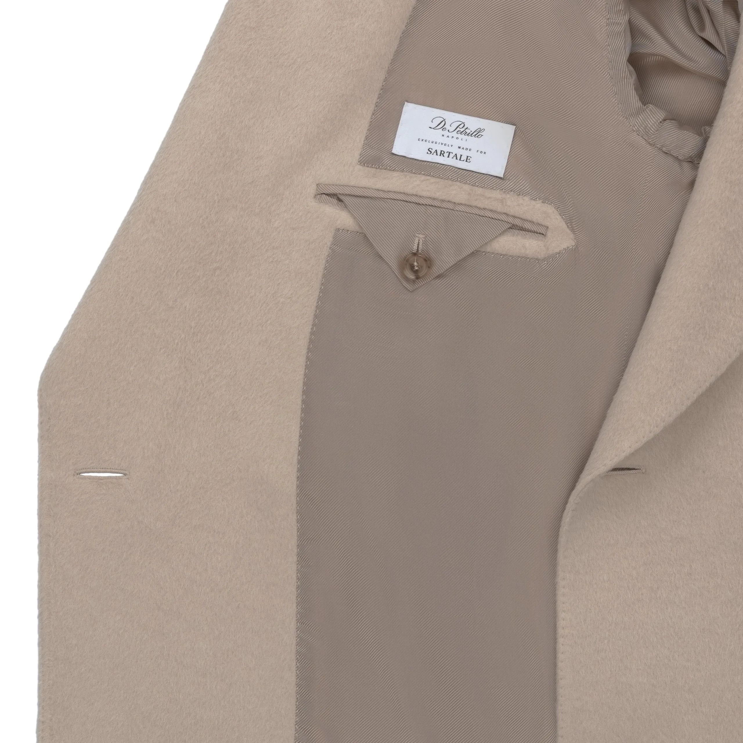 Double-Breasted Wool Coat in Beige. Exclusively Made for Sartale