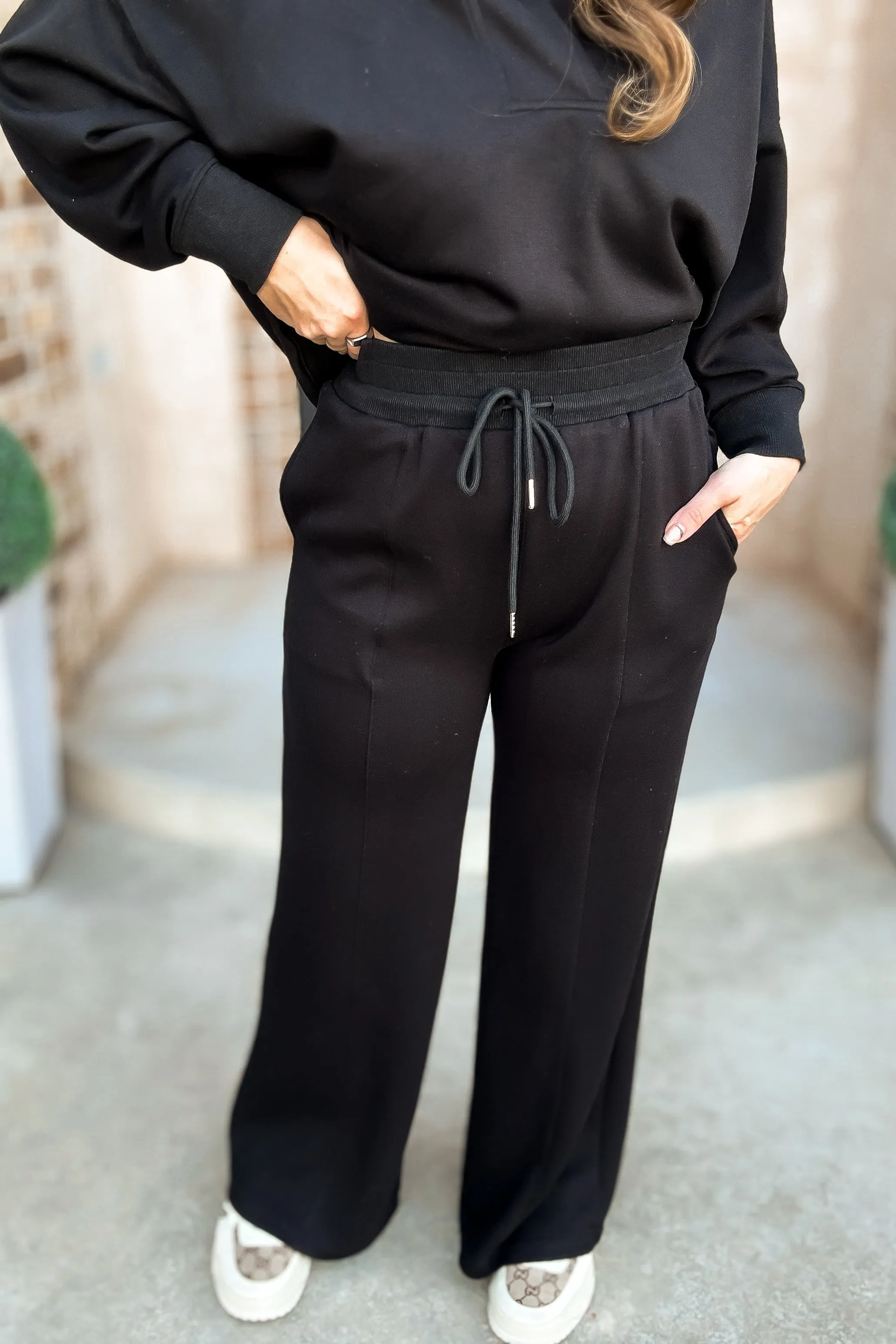 Dreamy Black High Waist Pull On Pants