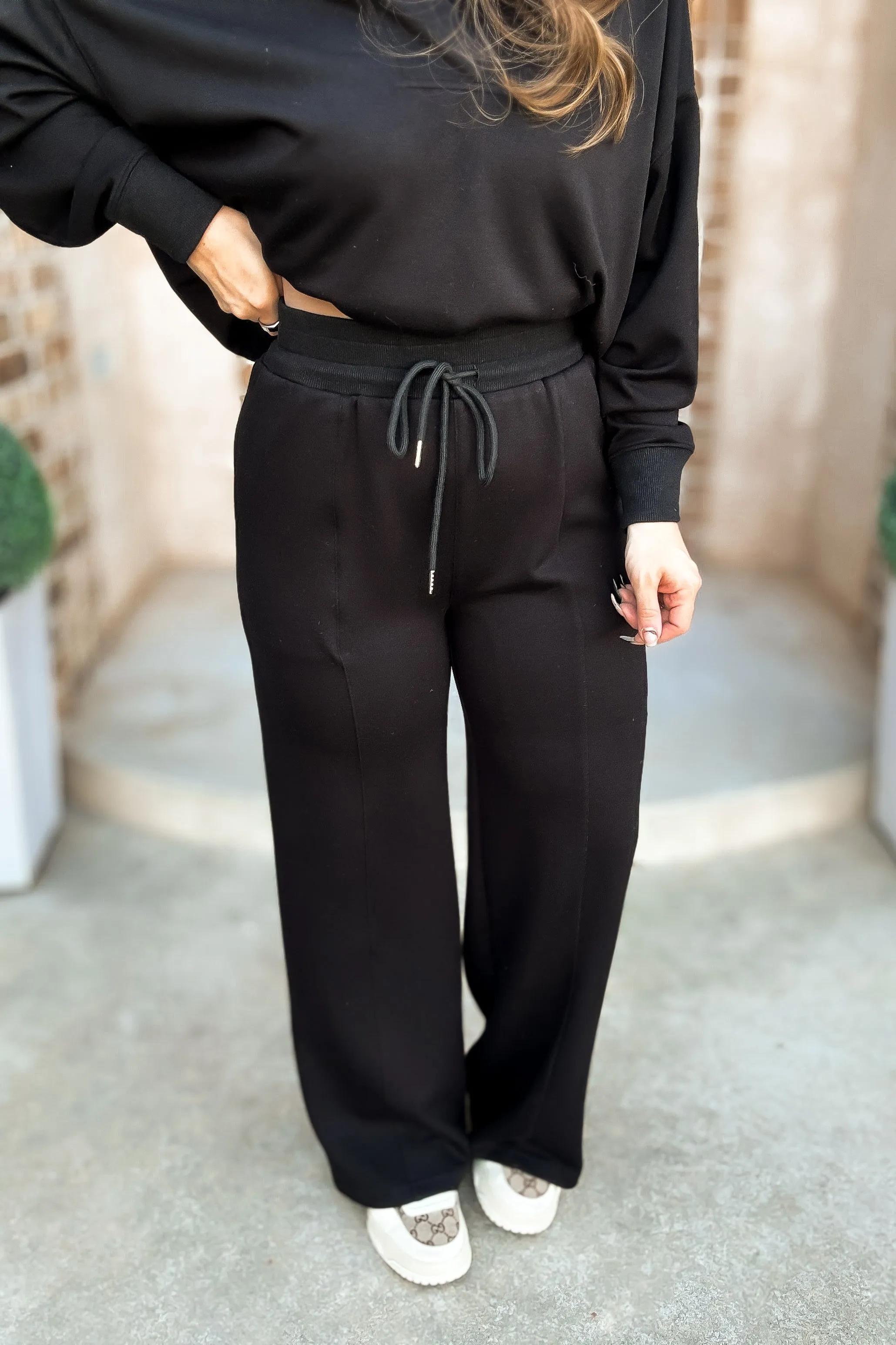 Dreamy Black High Waist Pull On Pants