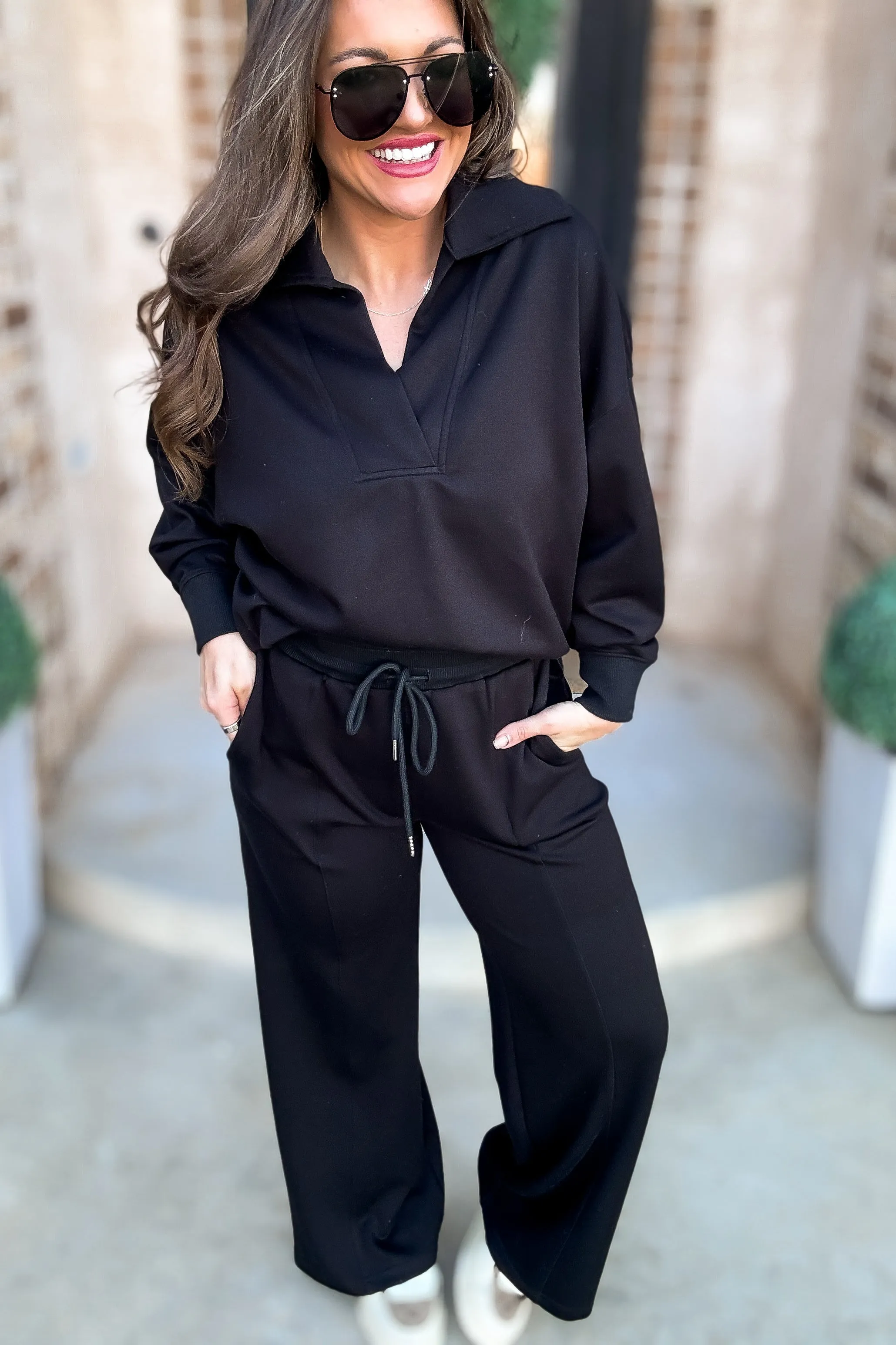 Dreamy Black High Waist Pull On Pants