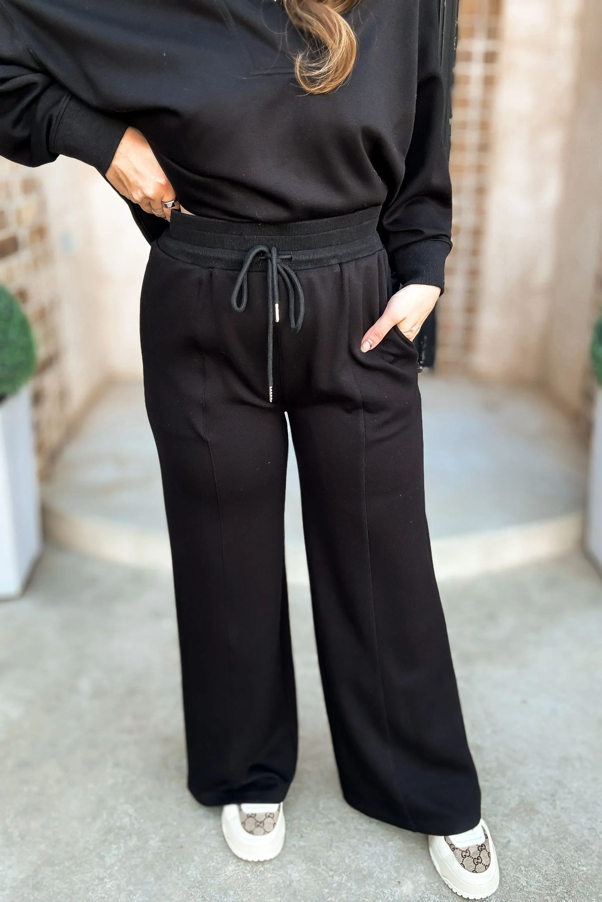 Dreamy Black High Waist Pull On Pants