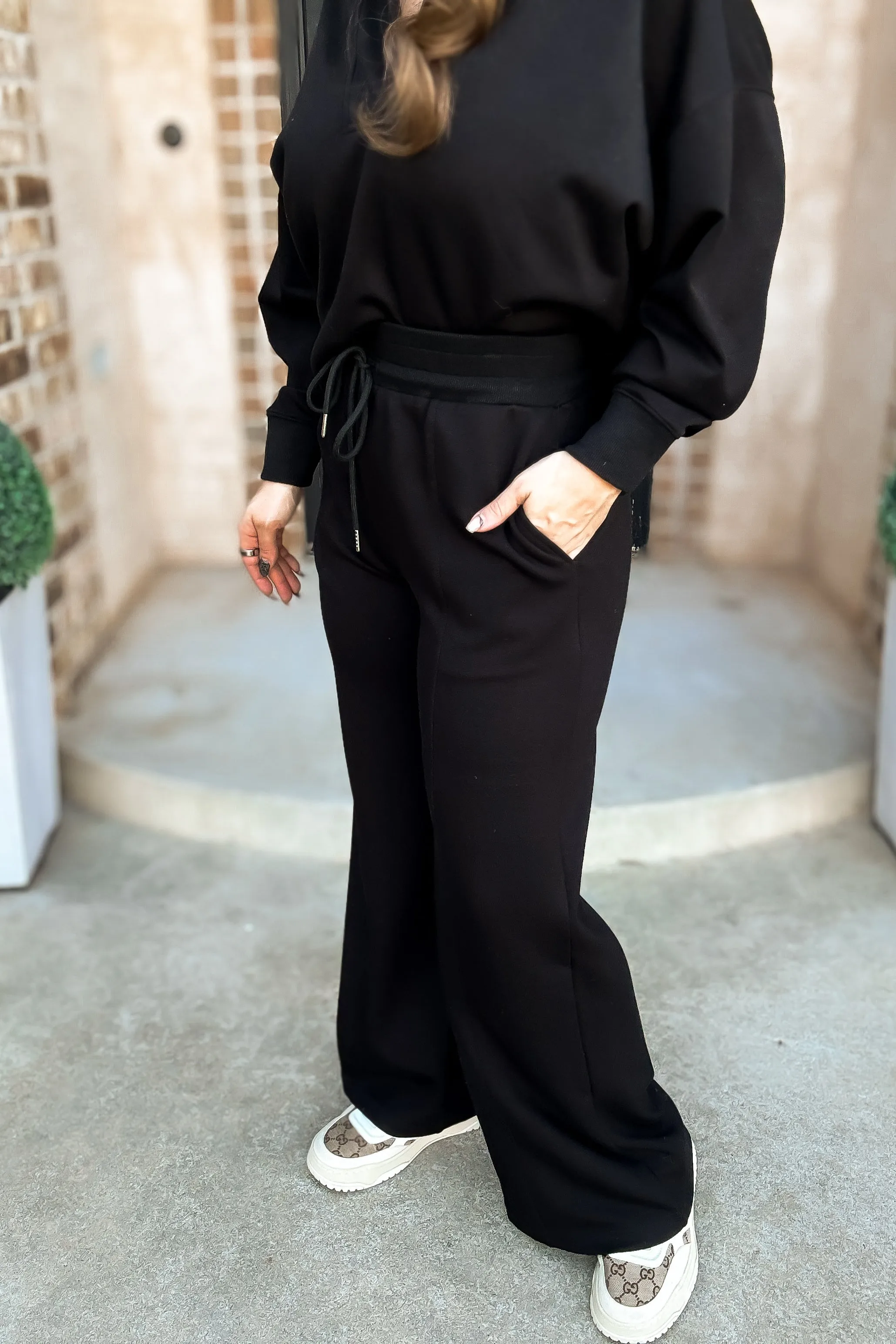 Dreamy Black High Waist Pull On Pants