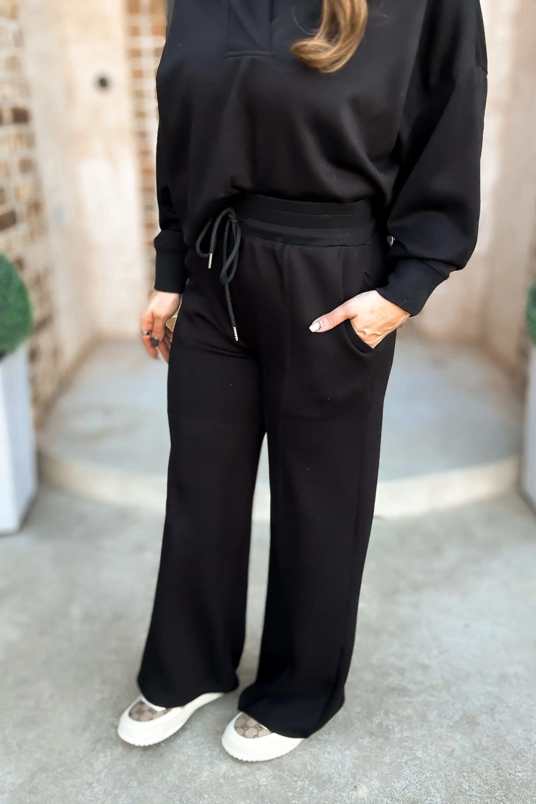 Dreamy Black High Waist Pull On Pants