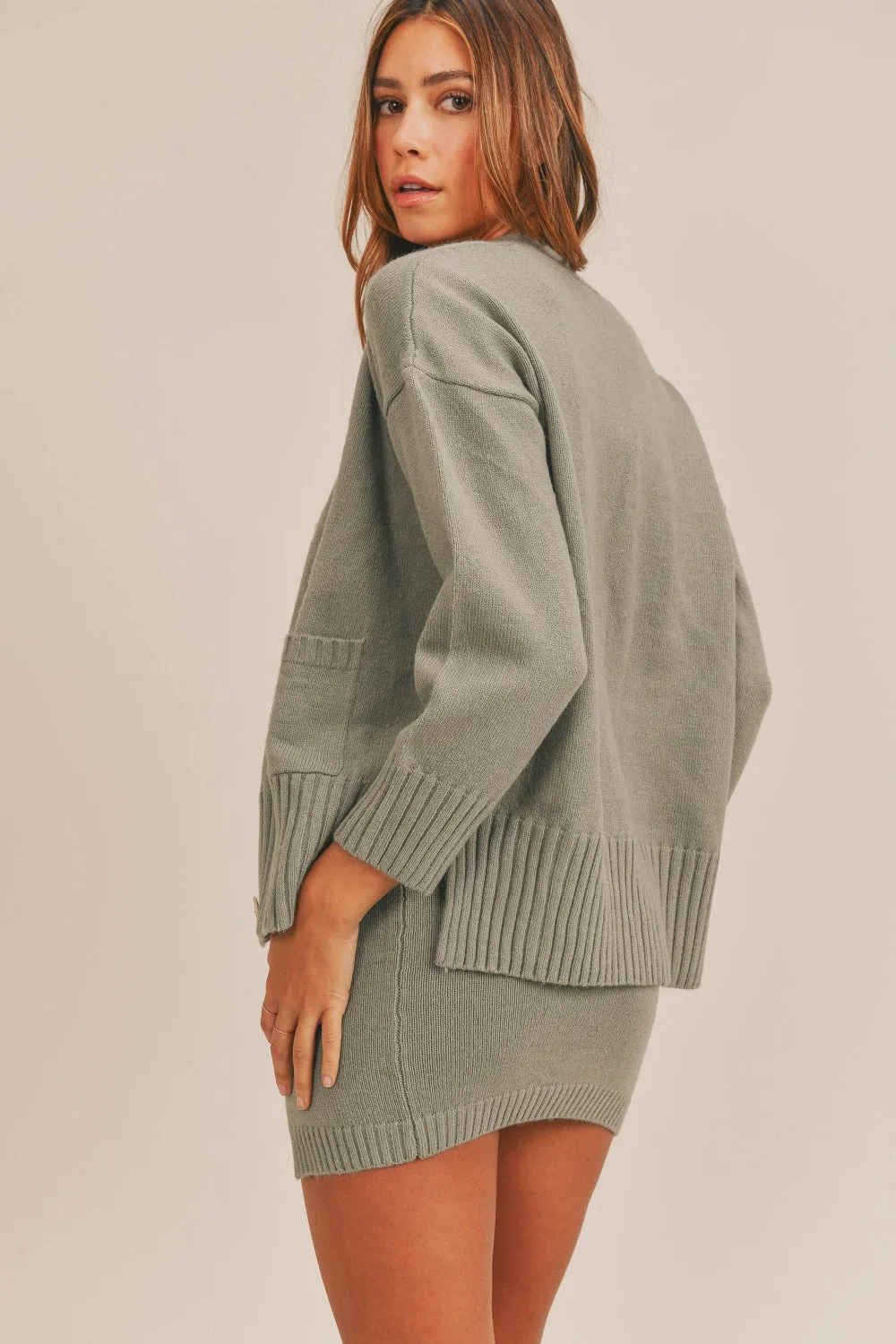 Dusty Olive 3 Piece Sweater Set (Online Only)