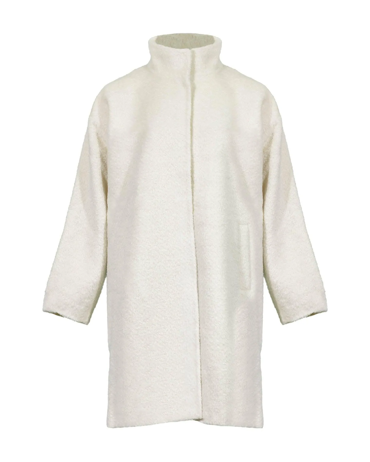 Eileen Fisher Sheared Suri Alpaca Stand Collar Coat