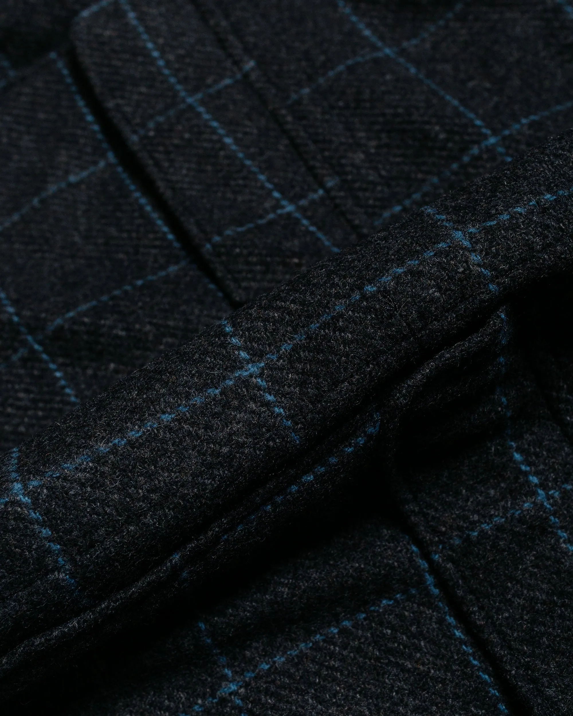 Engineered Garments Loiter Jacket Charcoal/Light Blue Wool Poly Windowpane