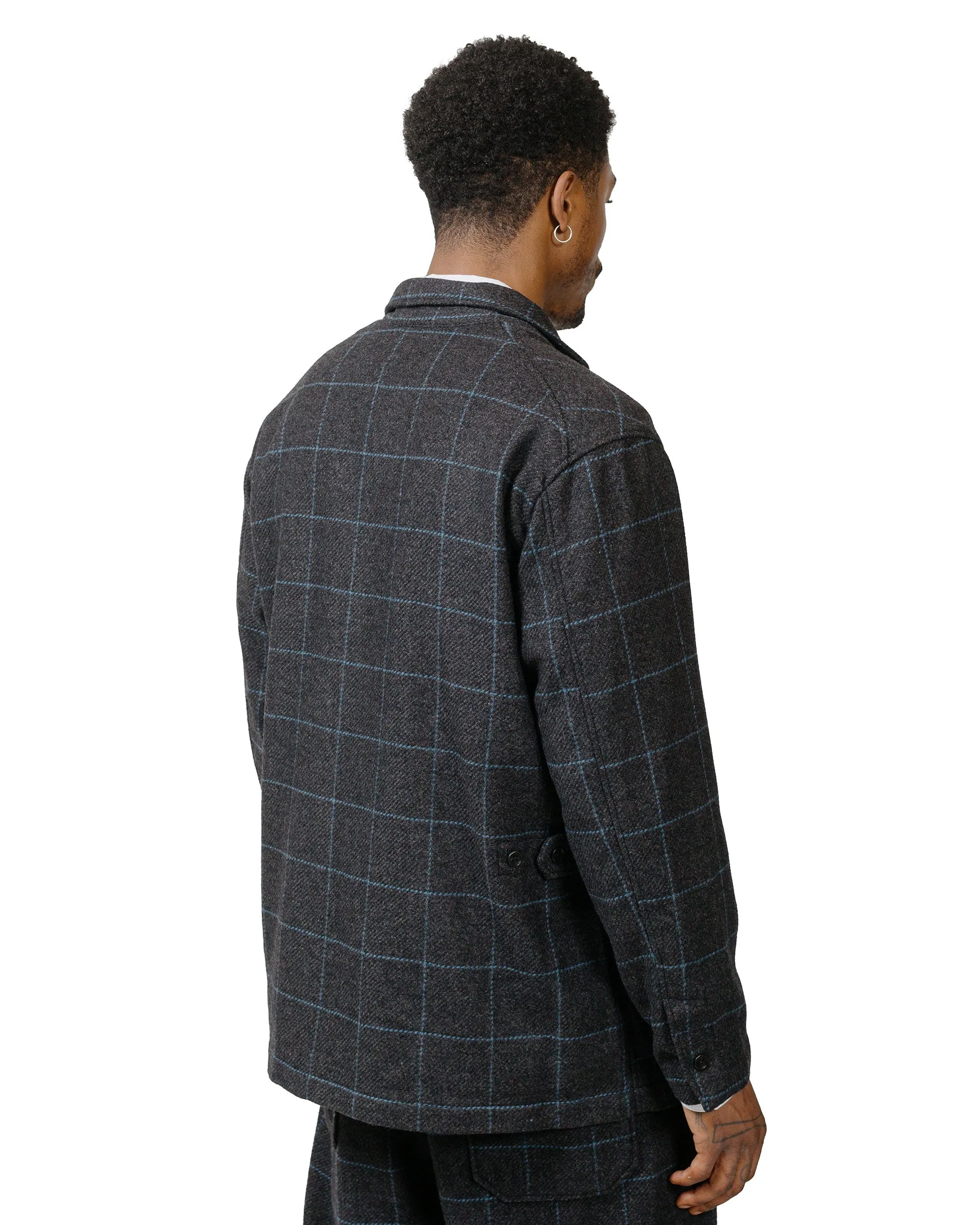 Engineered Garments Loiter Jacket Charcoal/Light Blue Wool Poly Windowpane