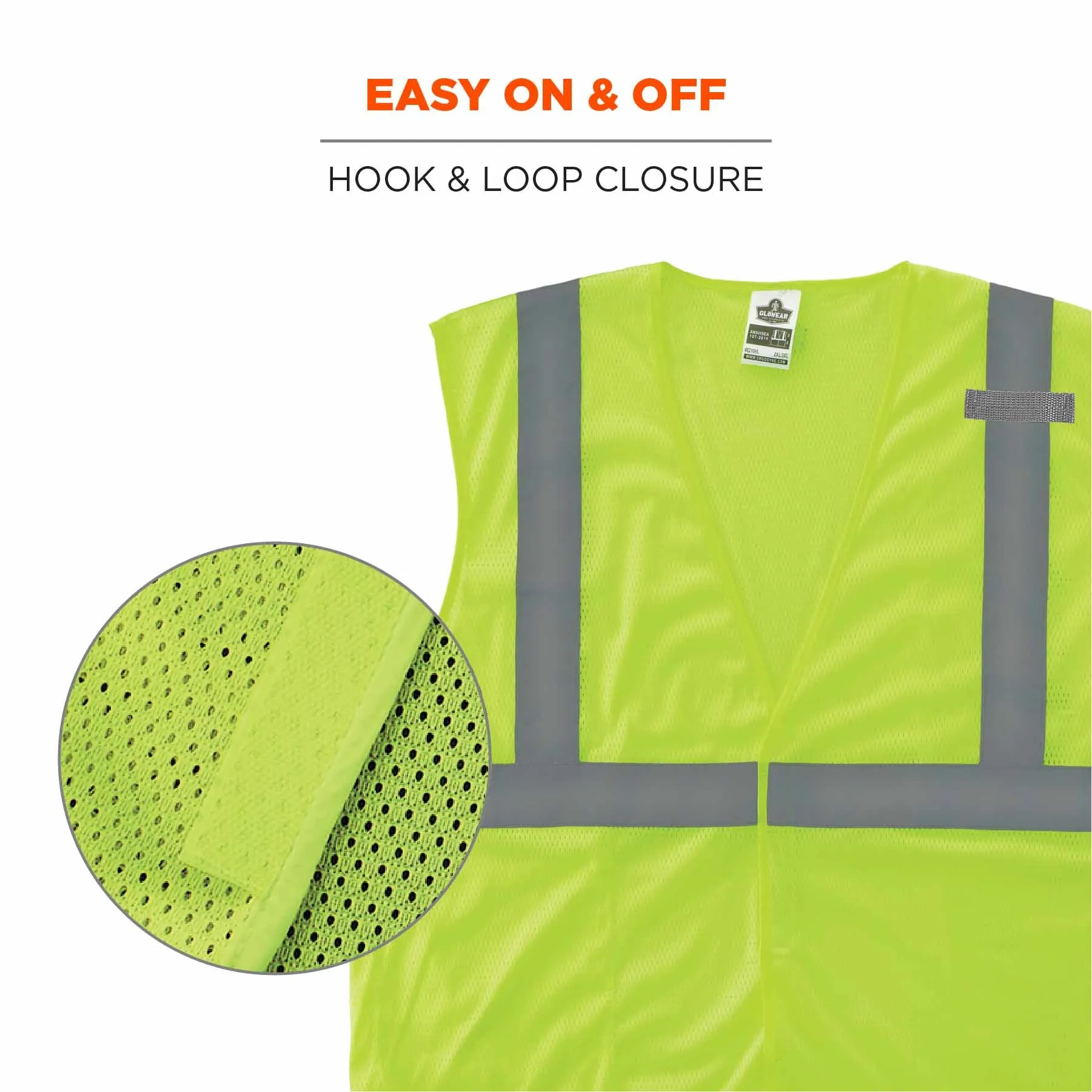 Ergodyne 21021 8210HL XS Lime Class 2 Economy Mesh Vest - H L