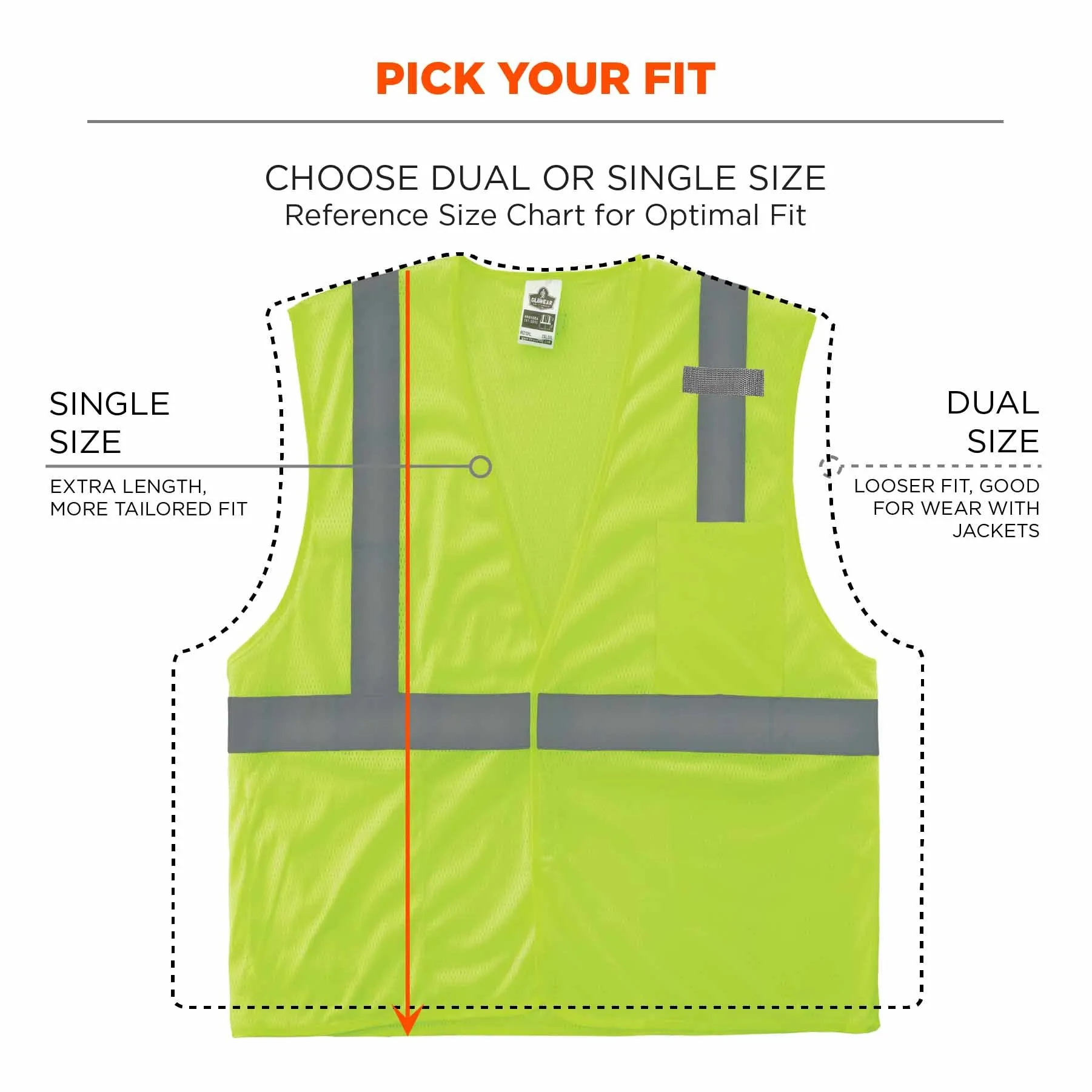 Ergodyne 24522 8210HL-S S Lime Class 2 Economy Mesh Vest - Single Size