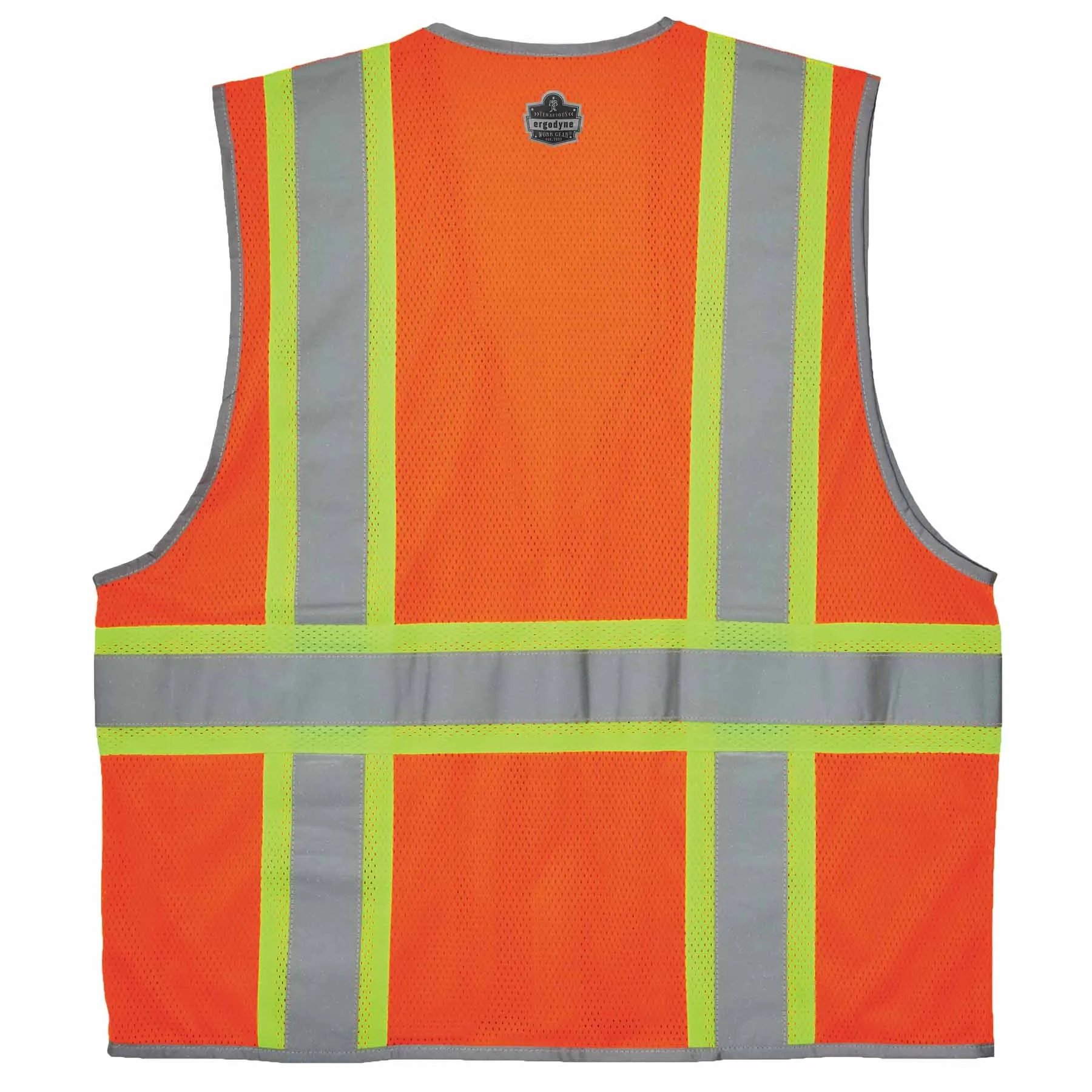 Ergodyne 24574 8246Z-S L Orange Class 2 Two-Tone Mesh Vest - Single Size