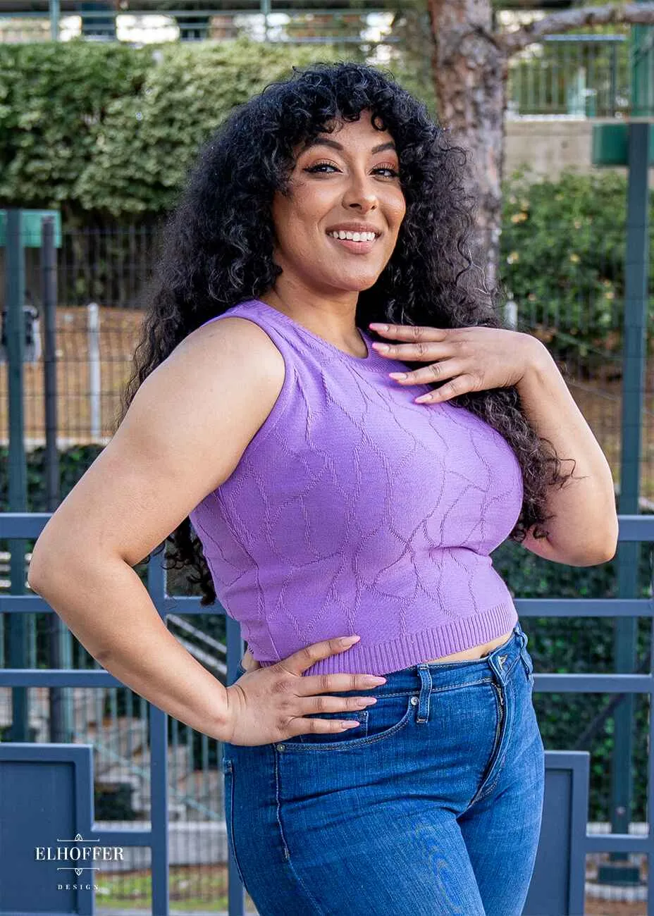 Essential Susan Crop Top - Butterfly Lavender