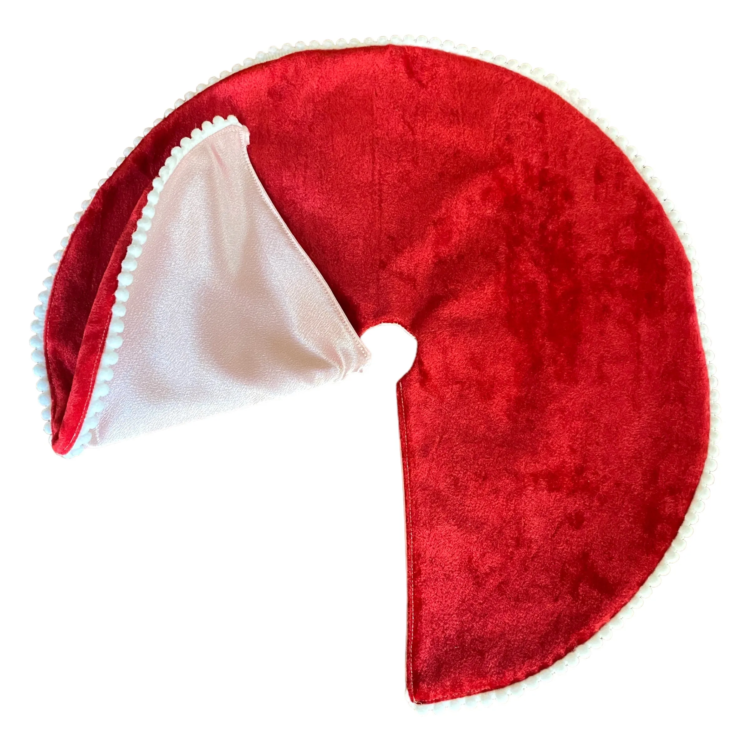 Exclusive Reversible Pink Satin/Red Velvet 14" Mini Tree Skirt