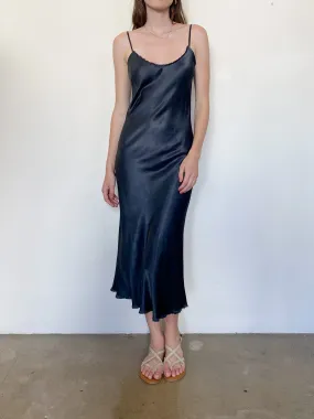 Farrah Slip Dress in Vintage Satin - Lava