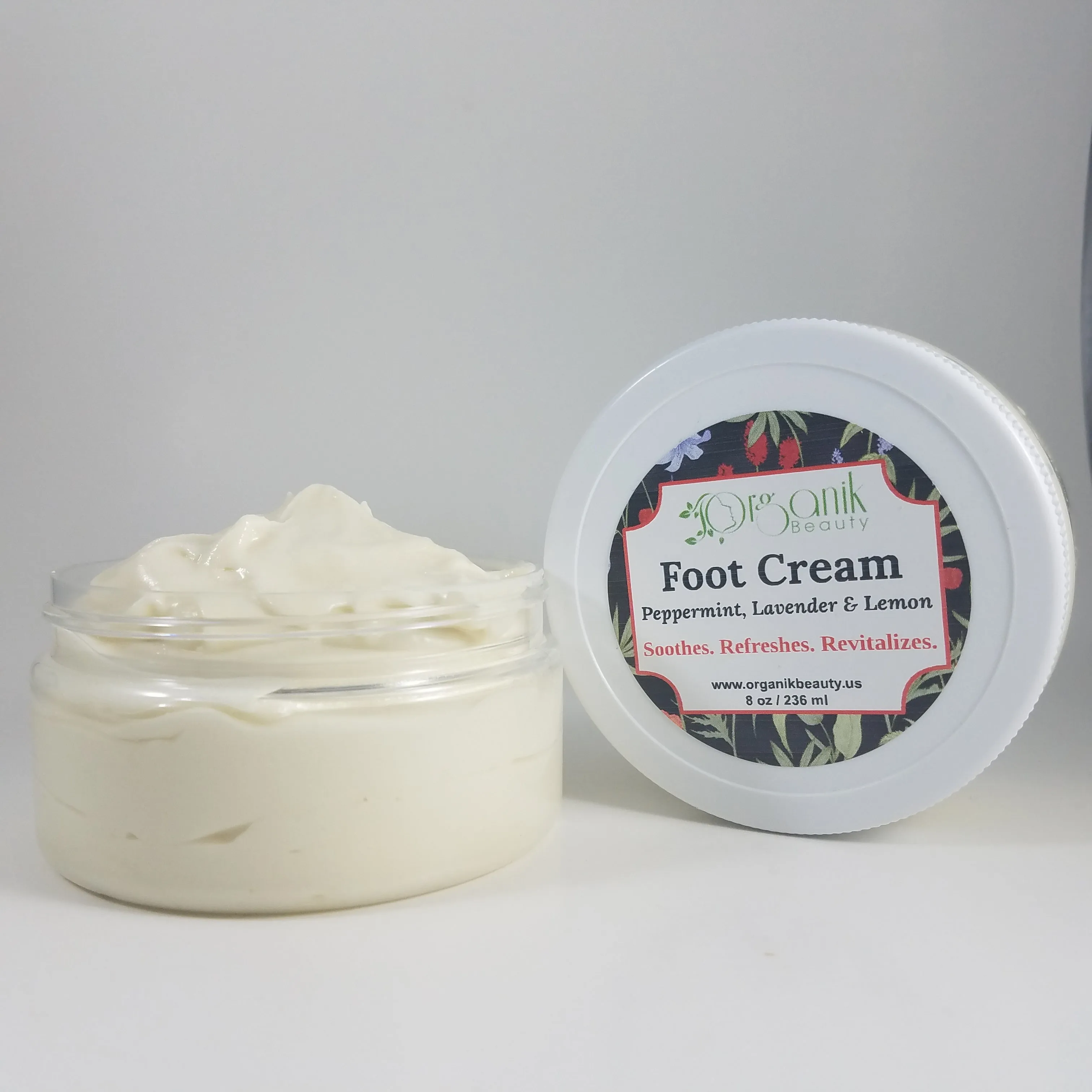 Foot & Body Cream-Peppermint, Lavender & Lemongrass 8 oz