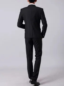 Formal Men's Work Suit with Solid Color