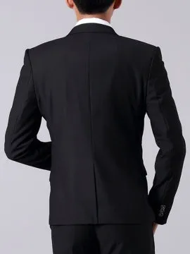 Formal Men's Work Suit with Solid Color